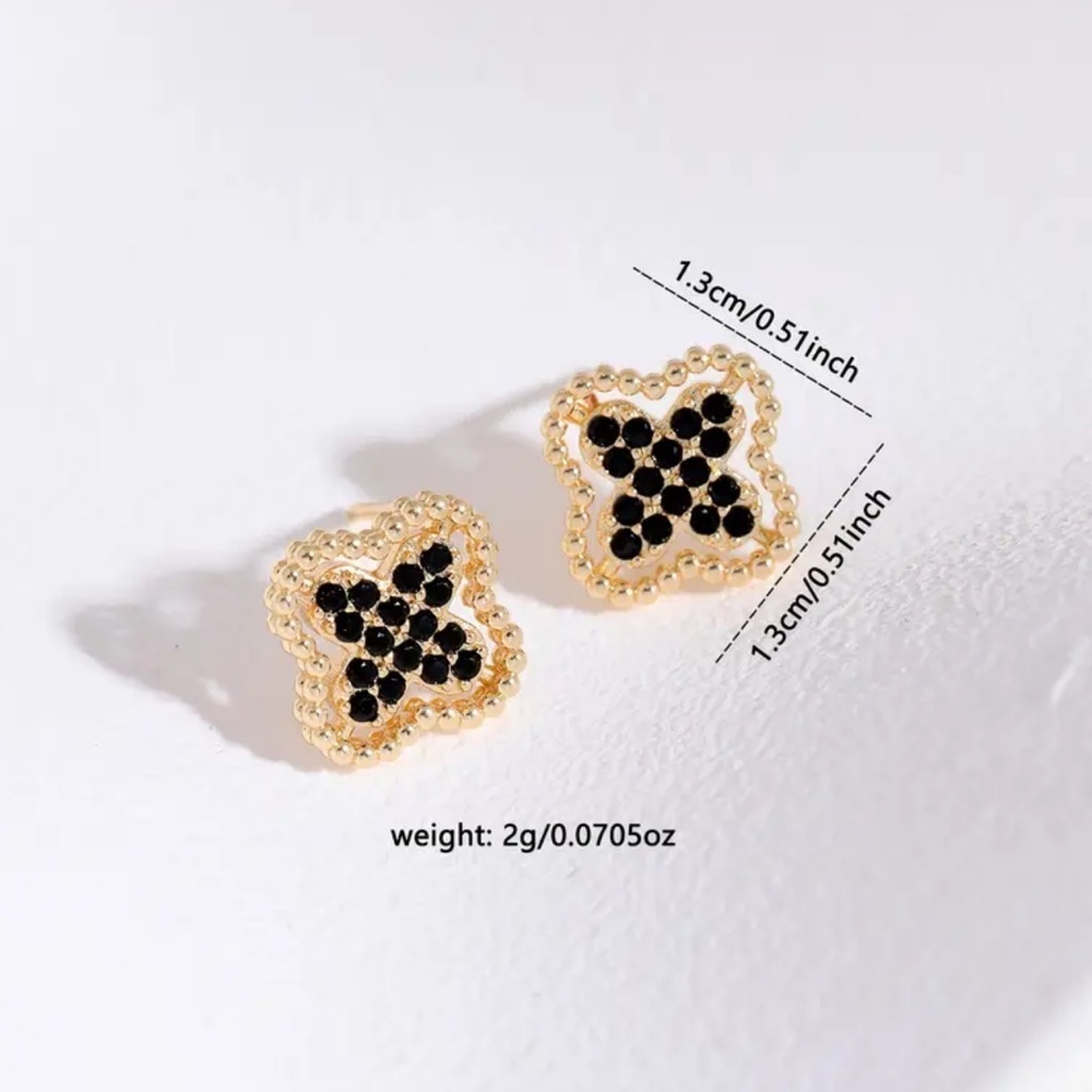 Lucky Clover CZ Stud Earrings – Alhambra Giftable Holiday Jewelry 🍀 - Picture 3 of 4